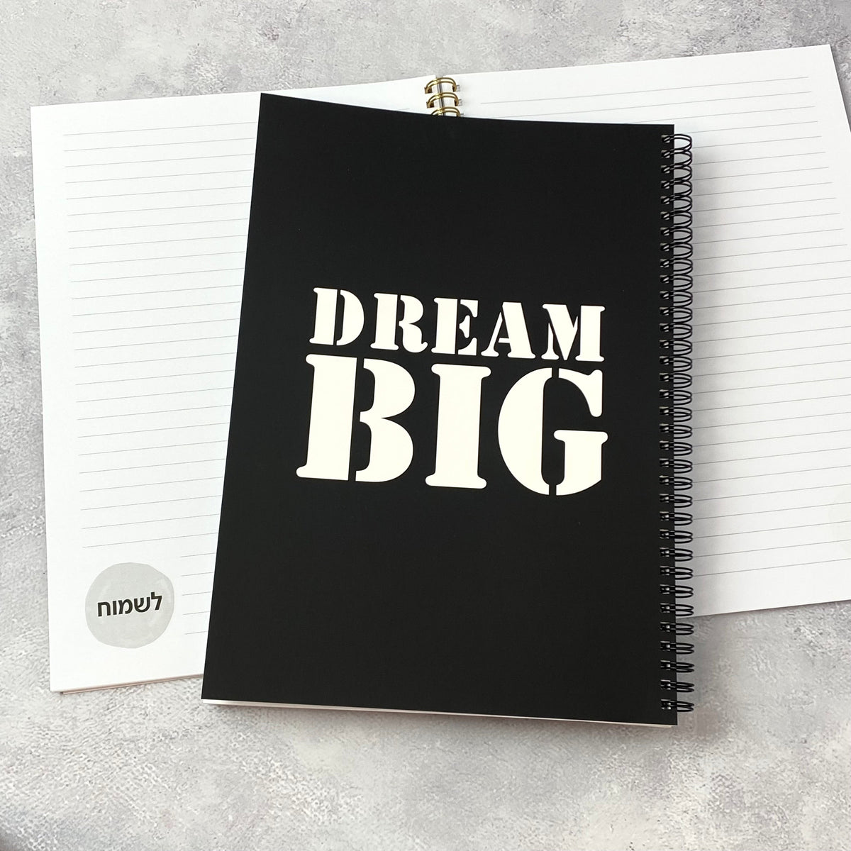מארז לגבר ולאישה DREAM BIG מחברת גדולה ועט בצבע שחור - תצוגה נוספת 2