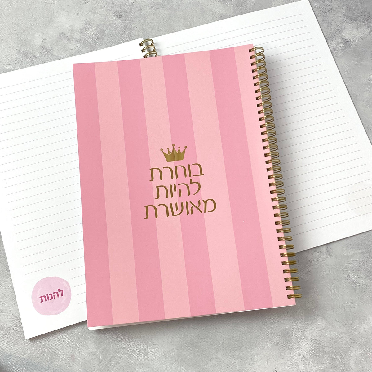 מארז מחברת ספירלה גדולה דגם בוחרת להיות מאושרת ועט בוחרת להיות מאושרת כסוף - תצוגה נוספת 2