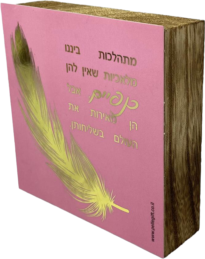 בלוק עץ אגוז ורוד ריבוע קטן | מלאכיות