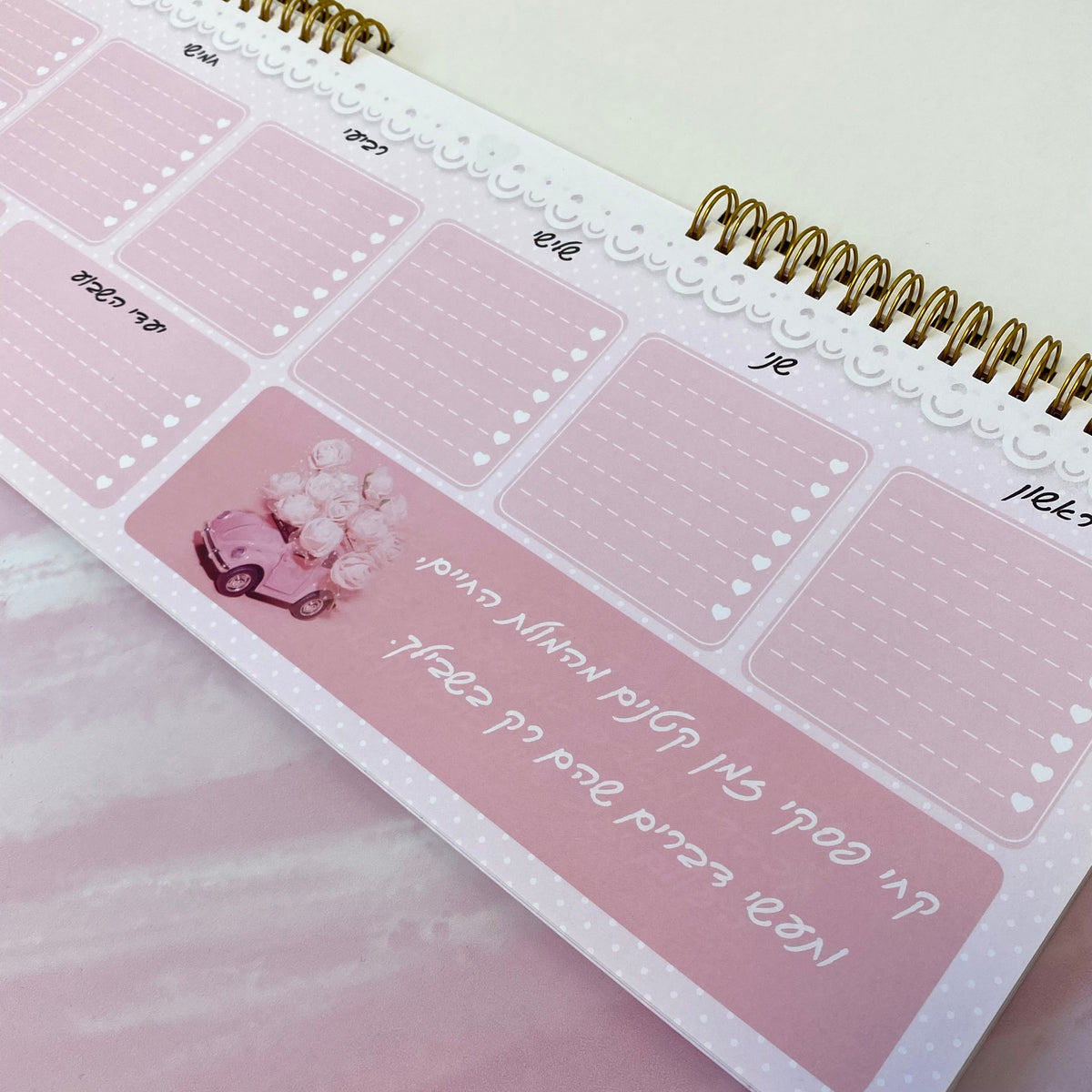 לוח תכנון שבועי ספירלה דגם את מהממת