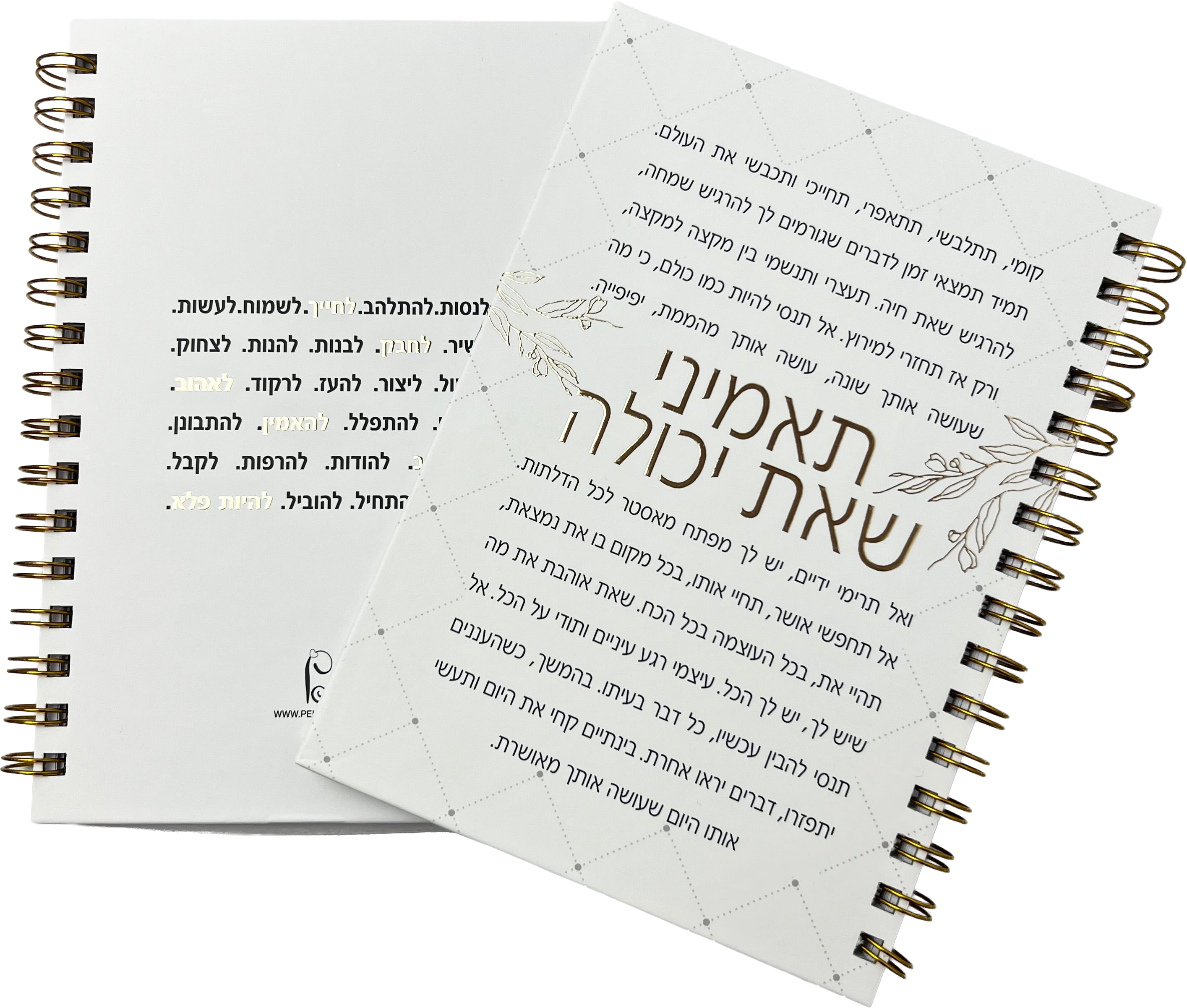 מחברת ספירלה לבנה כריכה קשה | תאמיני שאת יכולה