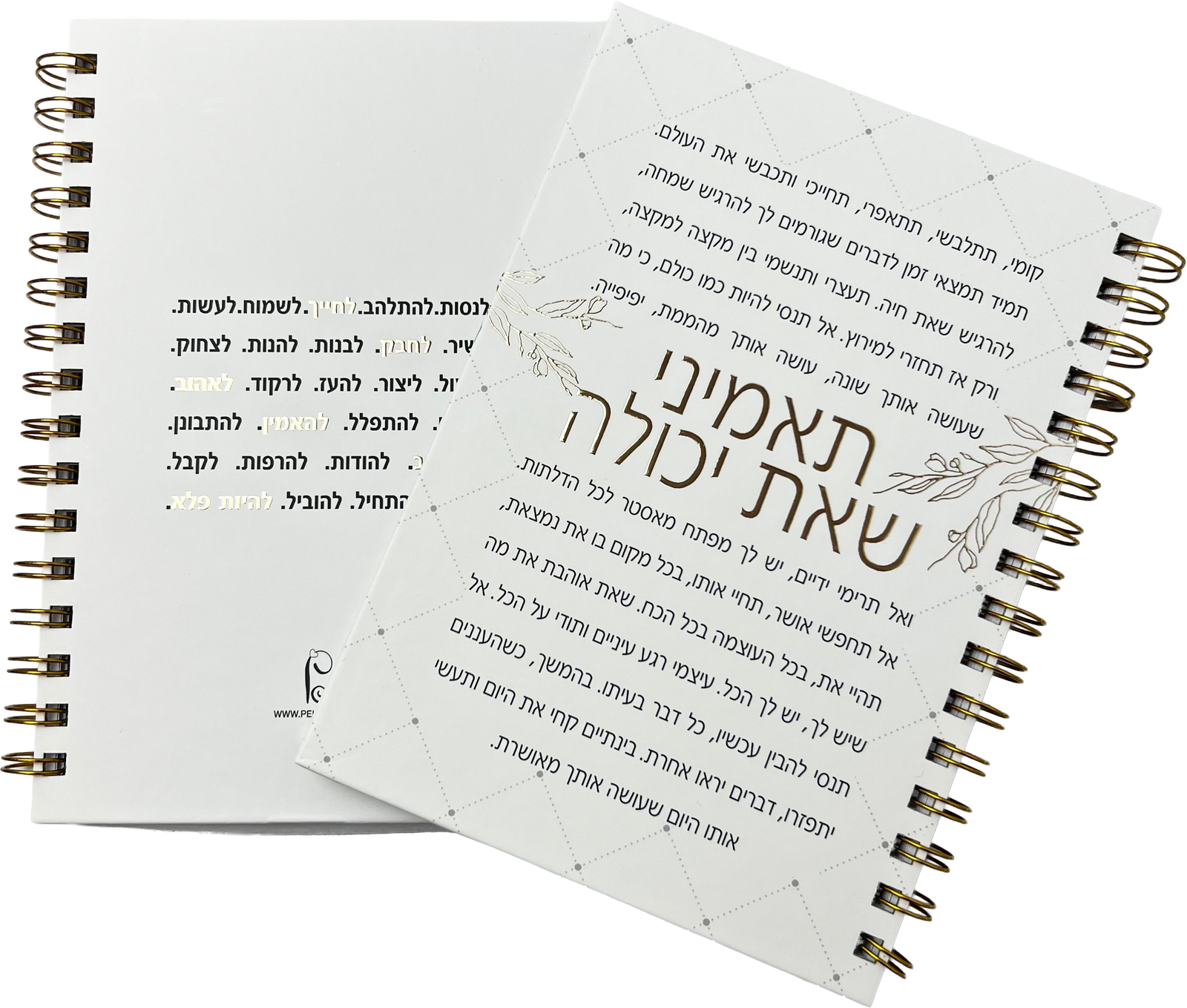 מחברת ספירלה לבנה כריכה קשה | תאמיני שאת יכולה