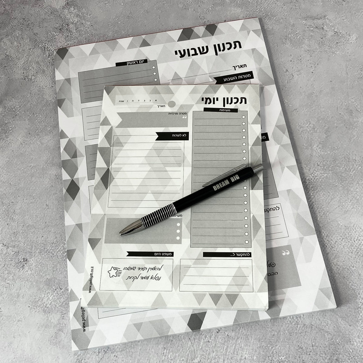 מארז תכנון שבועי, תכנון יומי ועט DREAM BIG שחור
