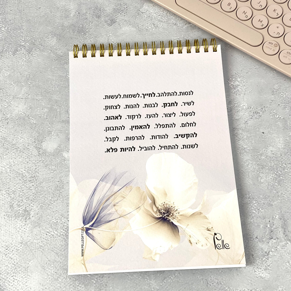 מחברת ספירלה - ספירלה לאישה ולגבר עם הכיתוב: כי מלאכיו - תצוגה נוספת 2