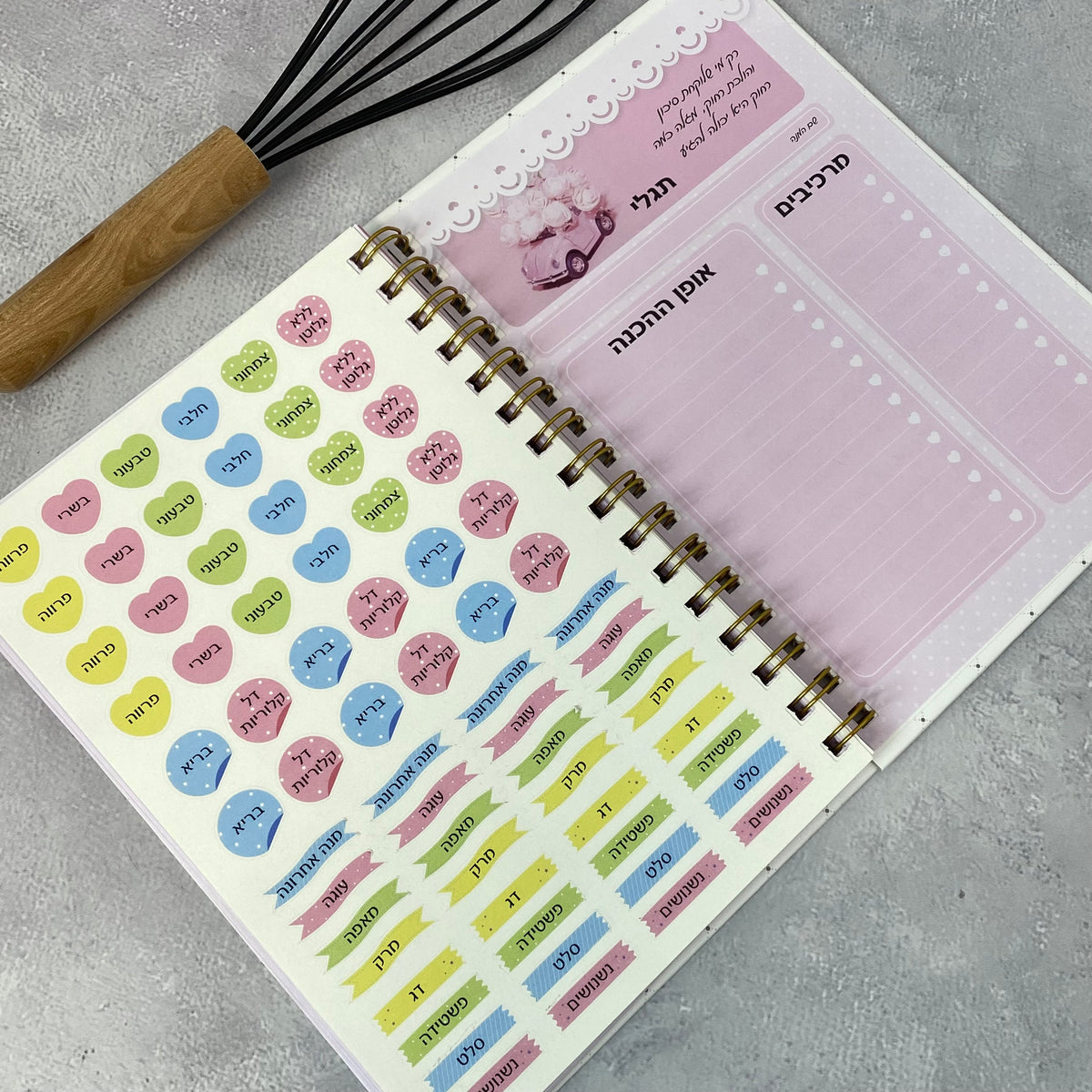 מדבקות ספר מתכונים אישי פלא גיפט