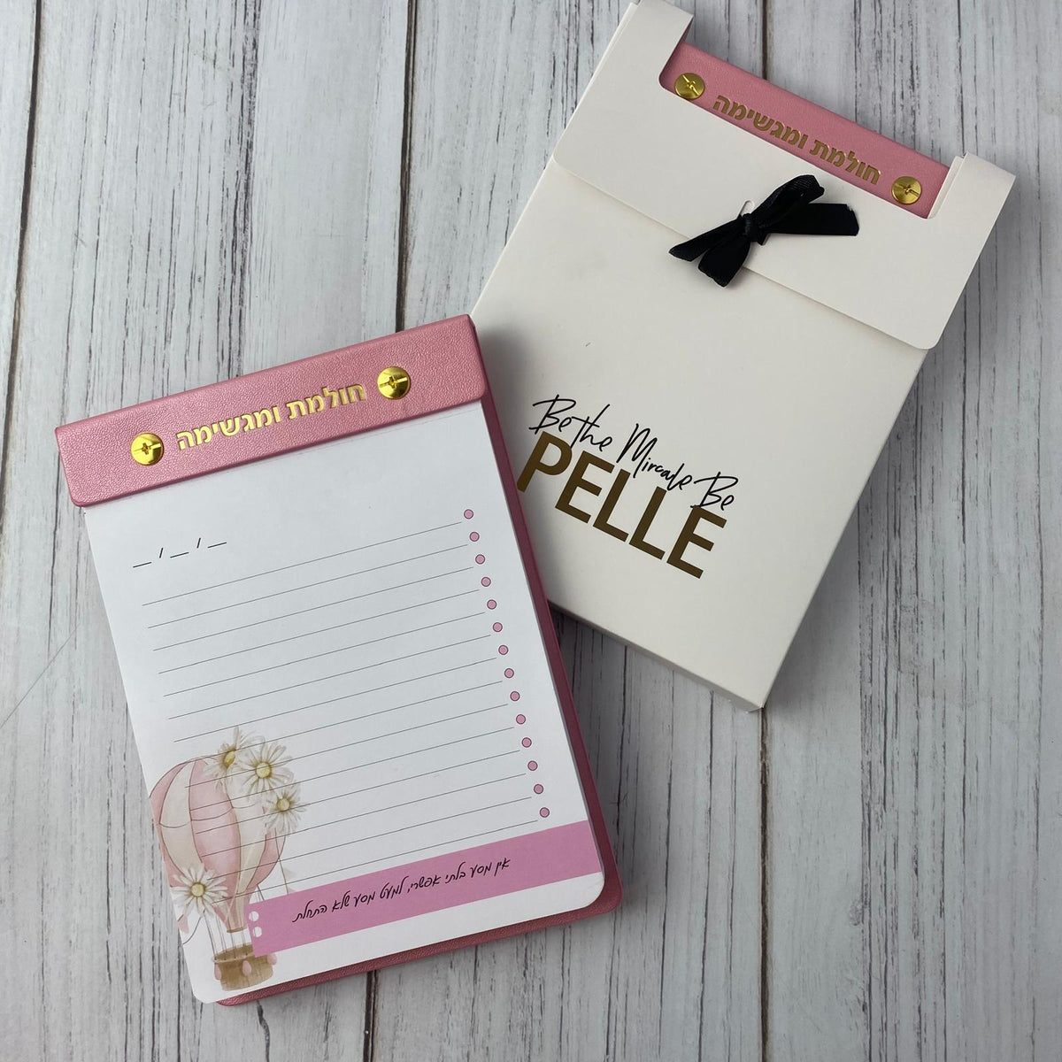 ממו מעוצב דמוי עור בצבע ורוד דגם כדור פורח | חולמת ומגשימה